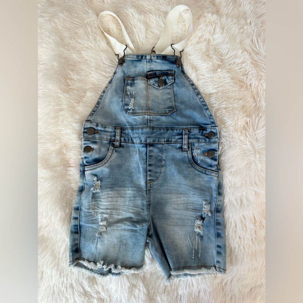 Stylish Kids' Light Blue Denim Overalls